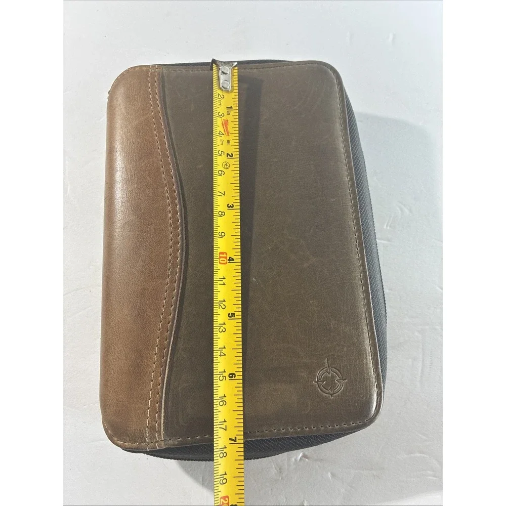 Vintage 1996 Franklin Covey 6 Ring Zip Around Full-Grain Leather Made In Korea